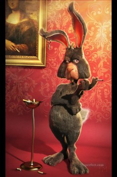 Rabbit Bunny Hare Painting - Fantasy Rabbit